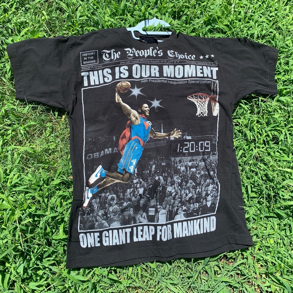Barack Obama 2008 DNC Black Shirt Super Man Dunk